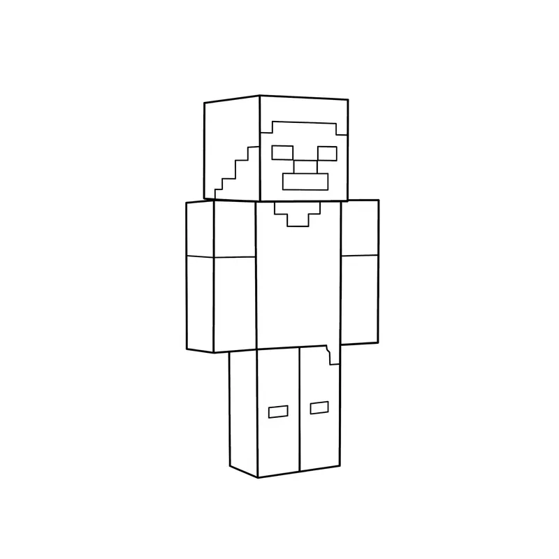 Minecraft Steve Coloring Page coloring page