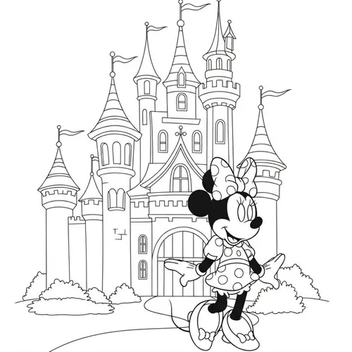 Minnie Mouse Castle Adventure Coloring Page coloring page