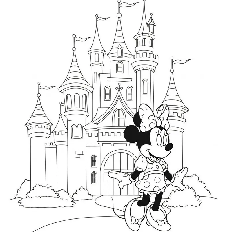 Minnie Mouse Castle Adventure Coloring Page coloring page