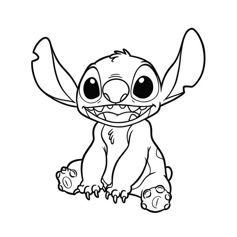 Mischievous Stitch Coloring Page coloring page