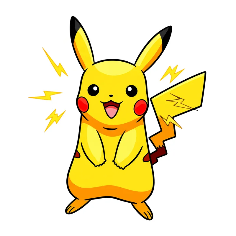 Electrifying Pikachu Coloring Page colored reference