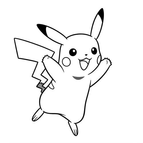 Pikachu Jump for Joy Coloring Page coloring page
