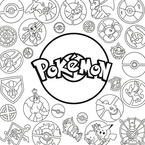 Pokémon Universe Collage Coloring Page coloring page