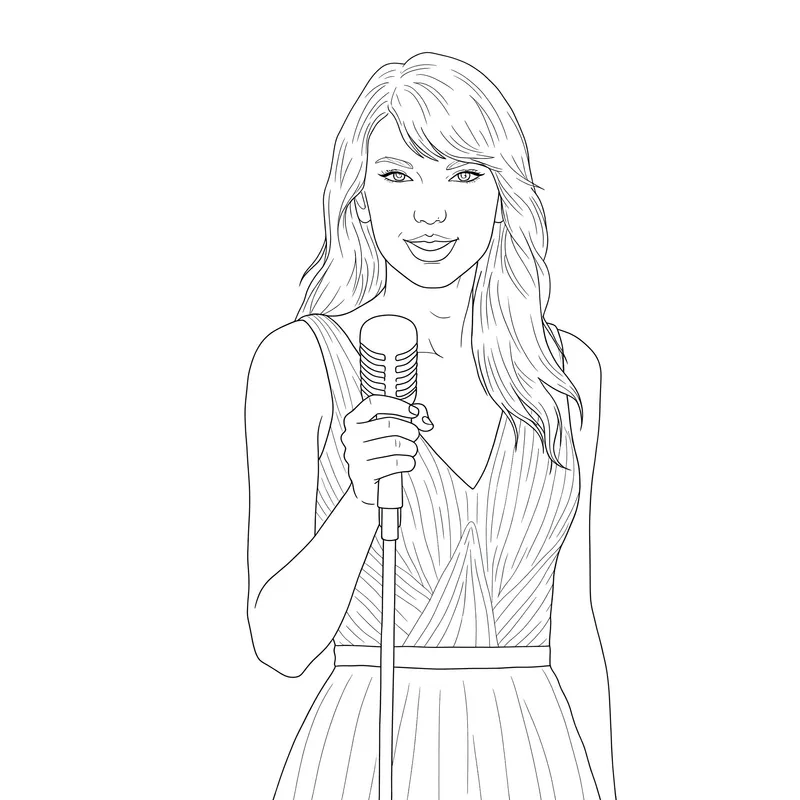 Pop Star Diva Coloring Page - Taylor Swift coloring page
