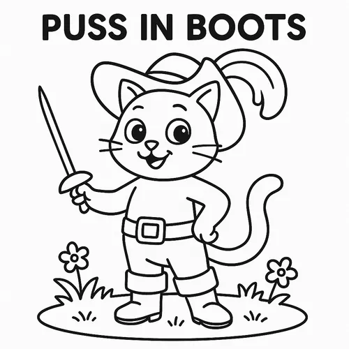 Brave Puss in Boots Coloring Page Adventure coloring page