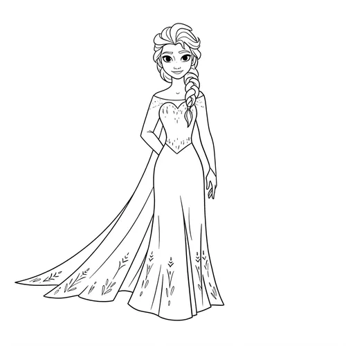Majestic Queen Elsa Frozen Coloring Page coloring page