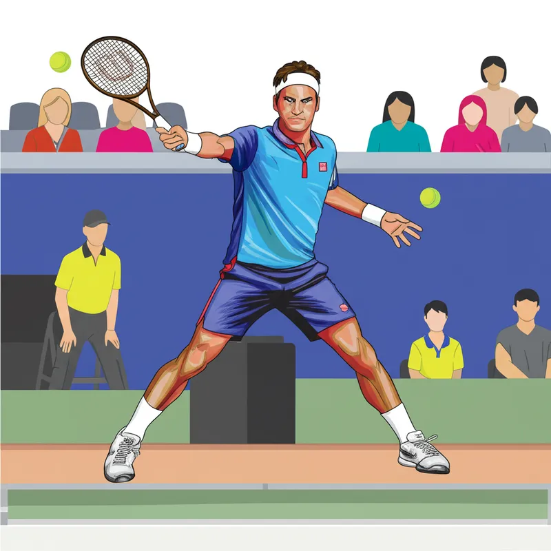 Roger Federer Tennis Legend Coloring Page colored reference