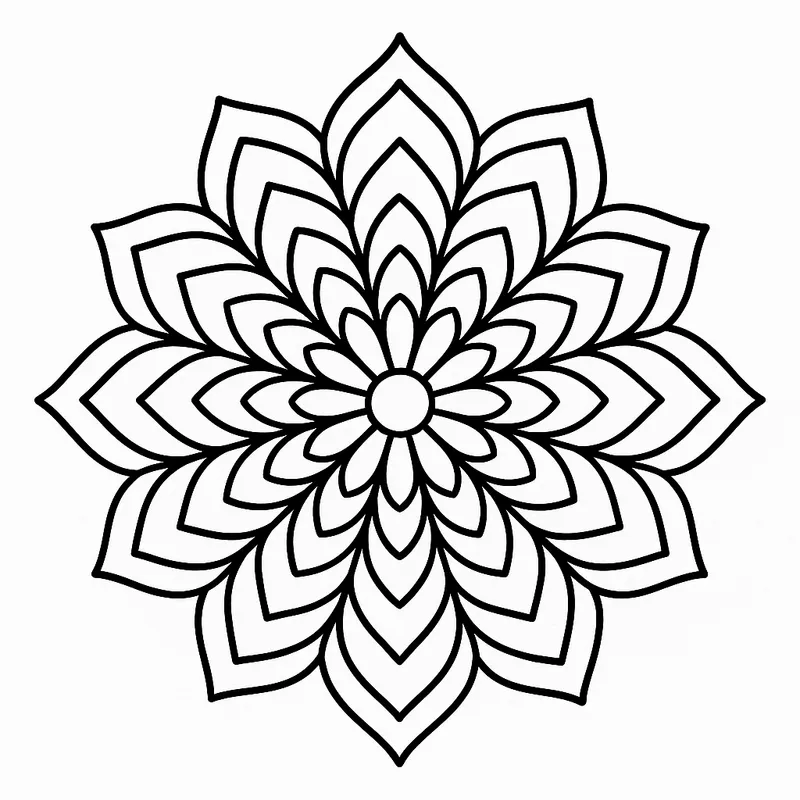 Simple Flower Mandala Coloring Page coloring page