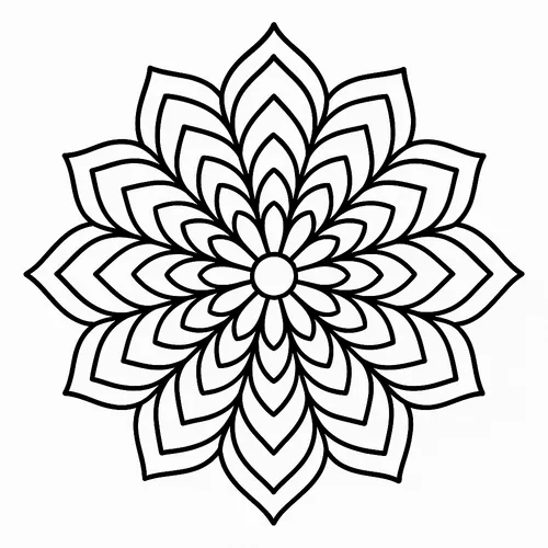 Simple Flower Mandala Coloring Page coloring page