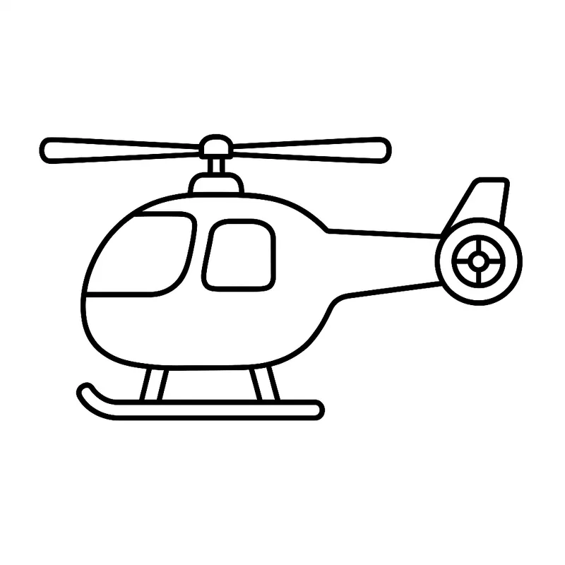 Simple Helicopter Coloring Page coloring page