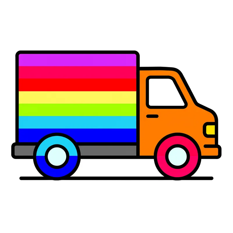 Simple Delivery Truck Coloring Page colored reference