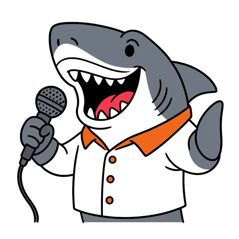 Singing Shark Superstar Coloring Page colored reference