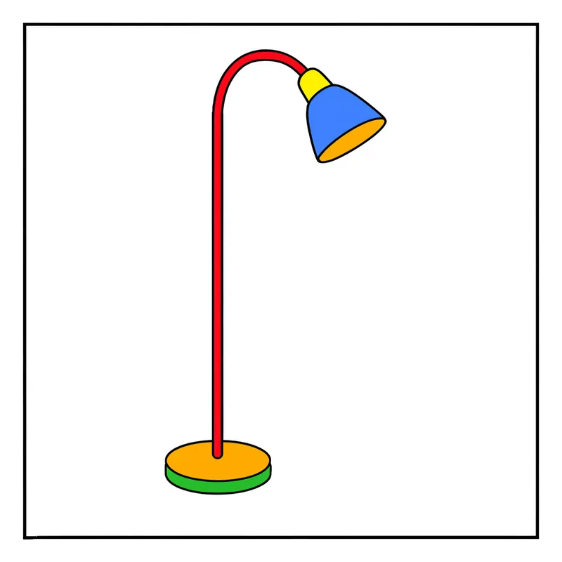 Sleek Floor Lamp Coloring Page colored reference