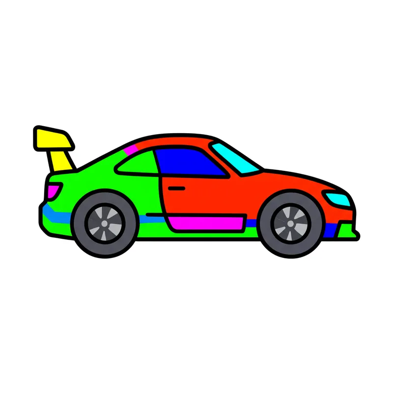 Sleek Sports Car Coloring Page colored reference