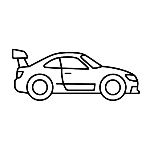 Sleek Sports Car Coloring Page coloring page