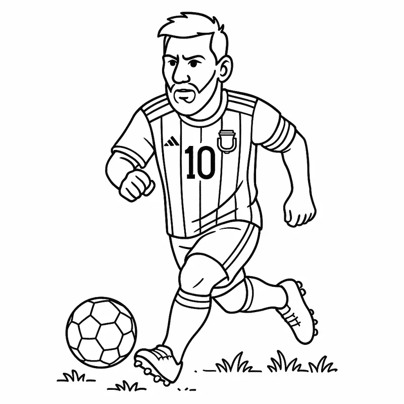 Soccer Superstar Lionel Messi Coloring Page coloring page