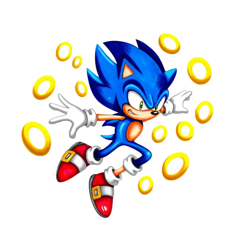Sonic the Hedgehog Ring Rush Coloring Page colored reference