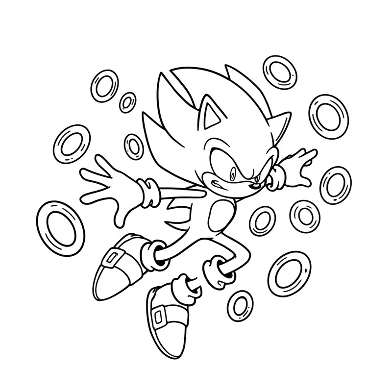 Sonic the Hedgehog Ring Rush Coloring Page coloring page