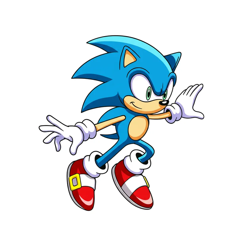 Dynamic Sonic the Hedgehog Coloring Page colored reference
