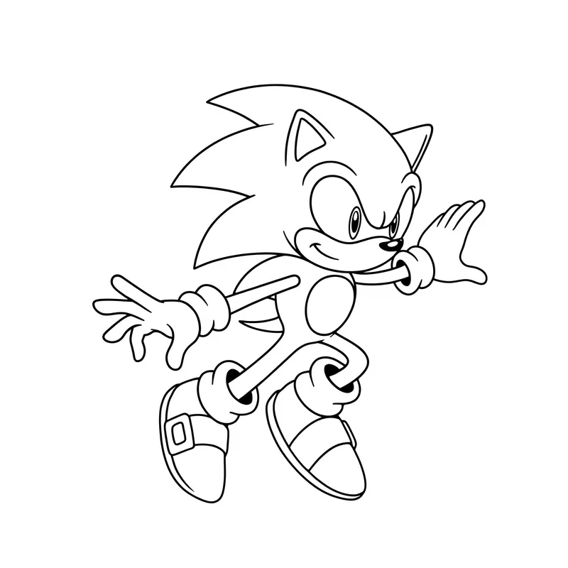 Dynamic Sonic the Hedgehog Coloring Page coloring page