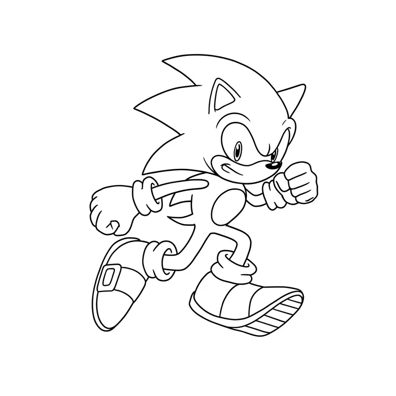 Sonic the Hedgehog Running Coloring Page coloring page