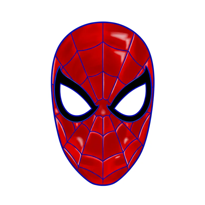 Iconic Spider-Man Mask Coloring Page colored reference
