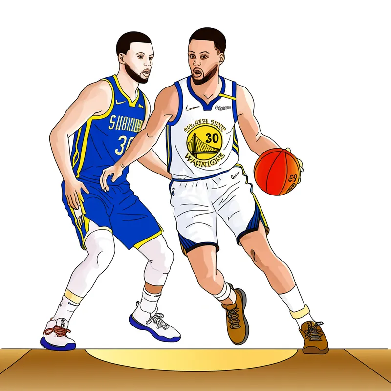 Stephen Curry Dribble Drive Coloring Page colored reference