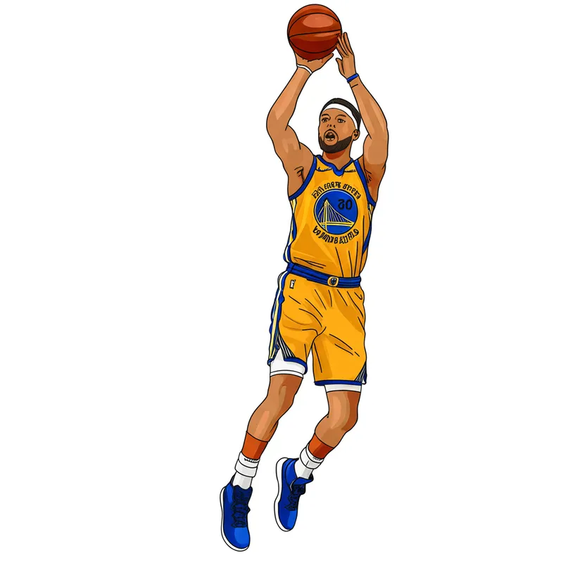 Stephen Curry Jump Shot Coloring Page colored reference