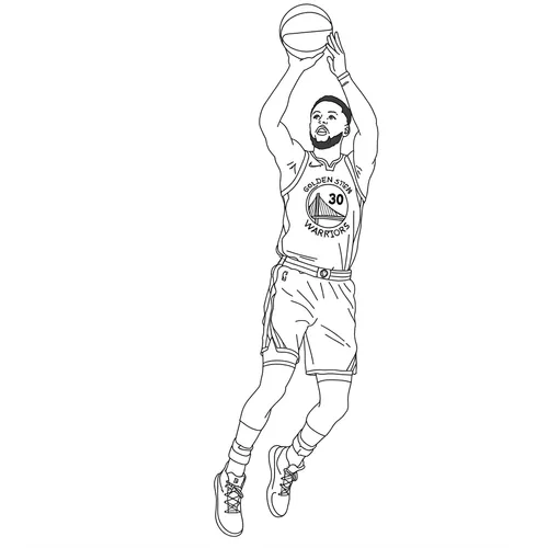 Stephen Curry Jump Shot Coloring Page coloring page