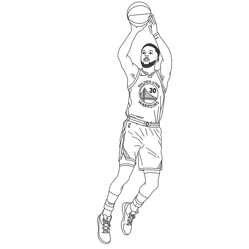 Stephen Curry Jump Shot Coloring Page coloring page