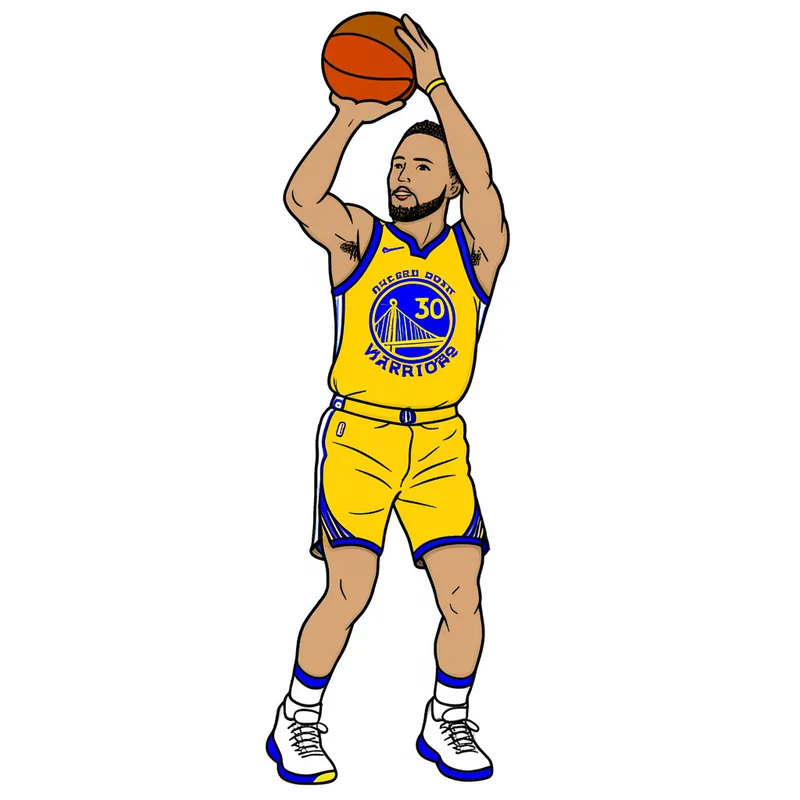 Stephen Curry Shooting Form Coloring Page colored reference