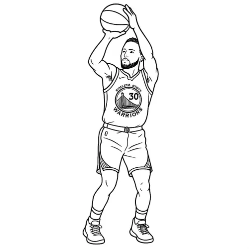 Stephen Curry Shooting Form Coloring Page coloring page