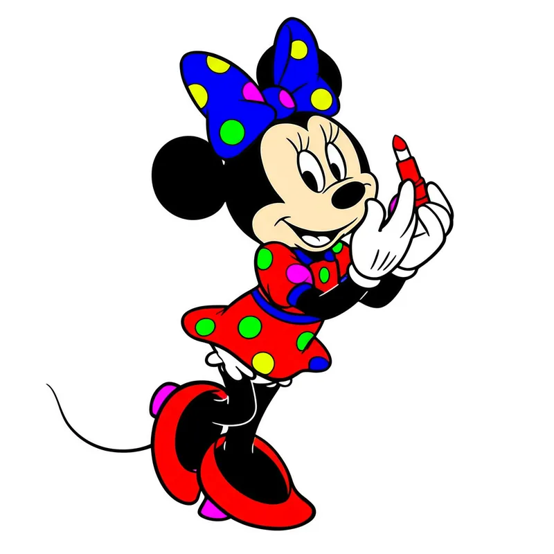 Stylish Minnie Mouse Lipstick Fun Coloring Page colored reference