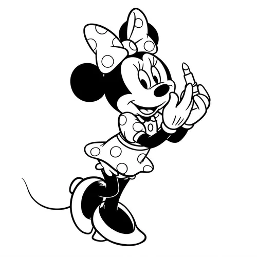 Stylish Minnie Mouse Lipstick Fun Coloring Page coloring page
