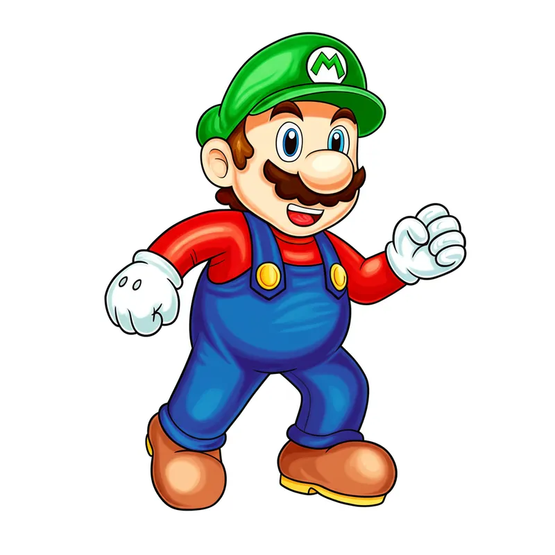 Super Mario Marching Coloring Page colored reference