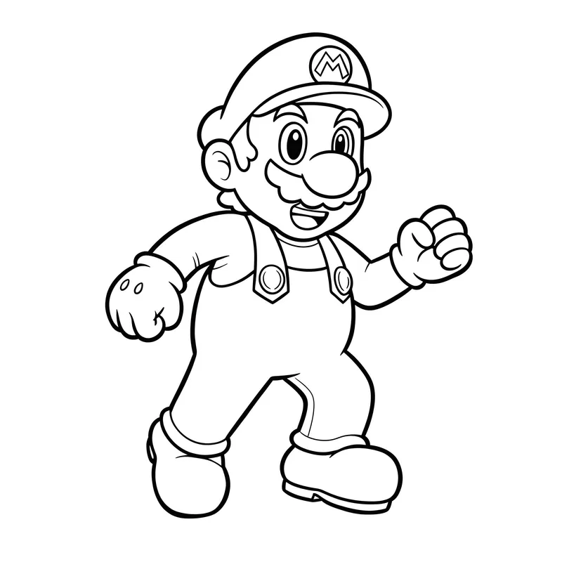 Super Mario Marching Coloring Page coloring page