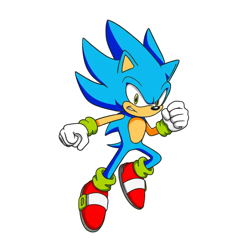 Super Sonic Power-Up Coloring Page colored reference