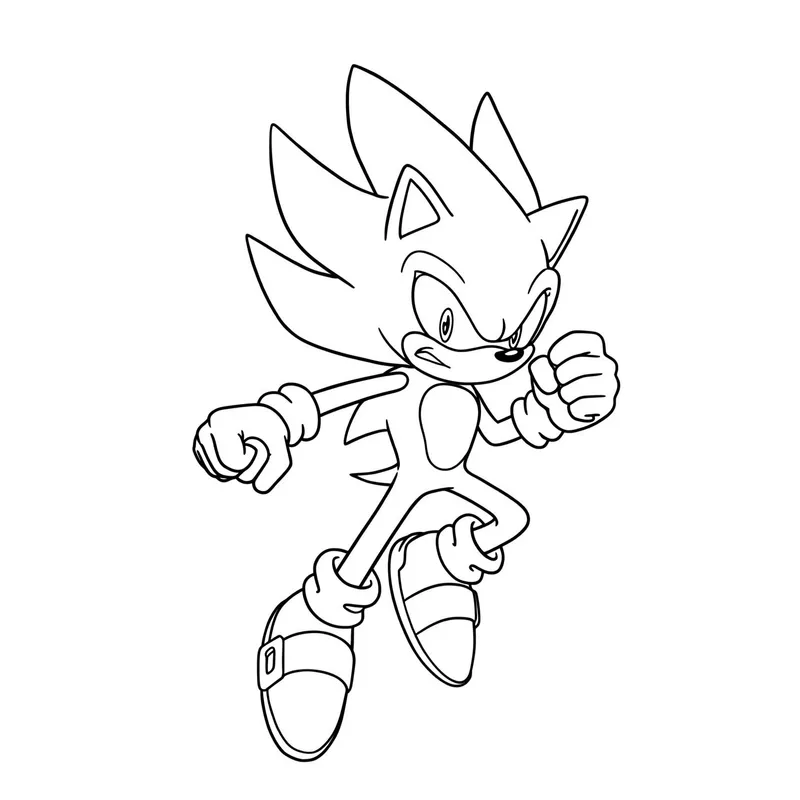 Super Sonic Power-Up Coloring Page coloring page