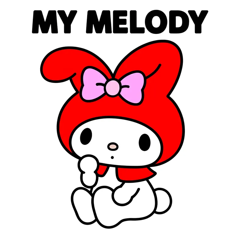 Sweet My Melody Coloring Page colored reference