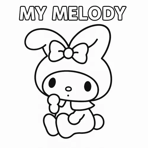 Sweet My Melody Coloring Page coloring page