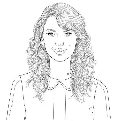 Iconic Taylor Swift Coloring Page coloring page