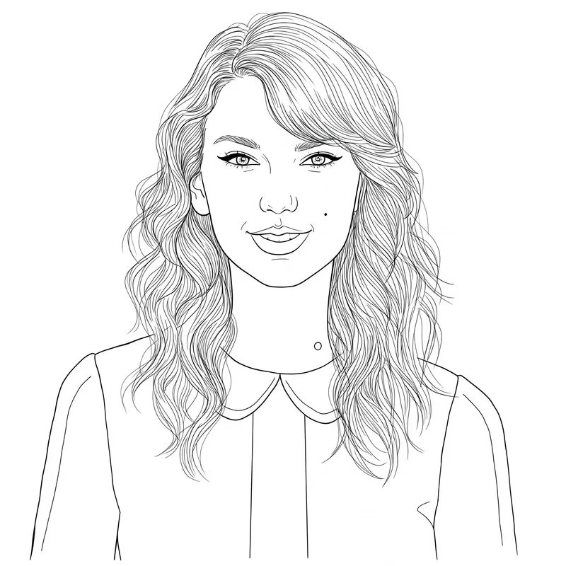 Iconic Taylor Swift Coloring Page coloring page