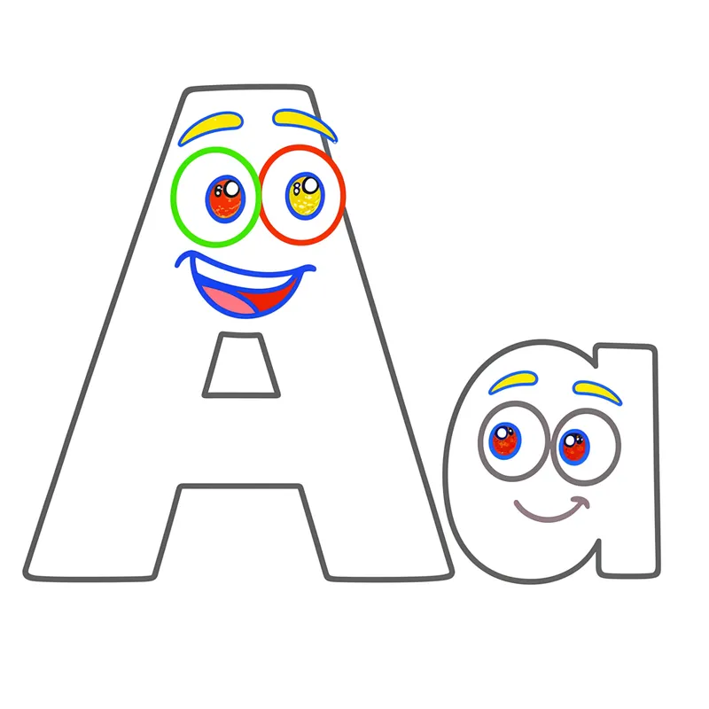 Adorable Alphabet Antics Coloring Page colored reference