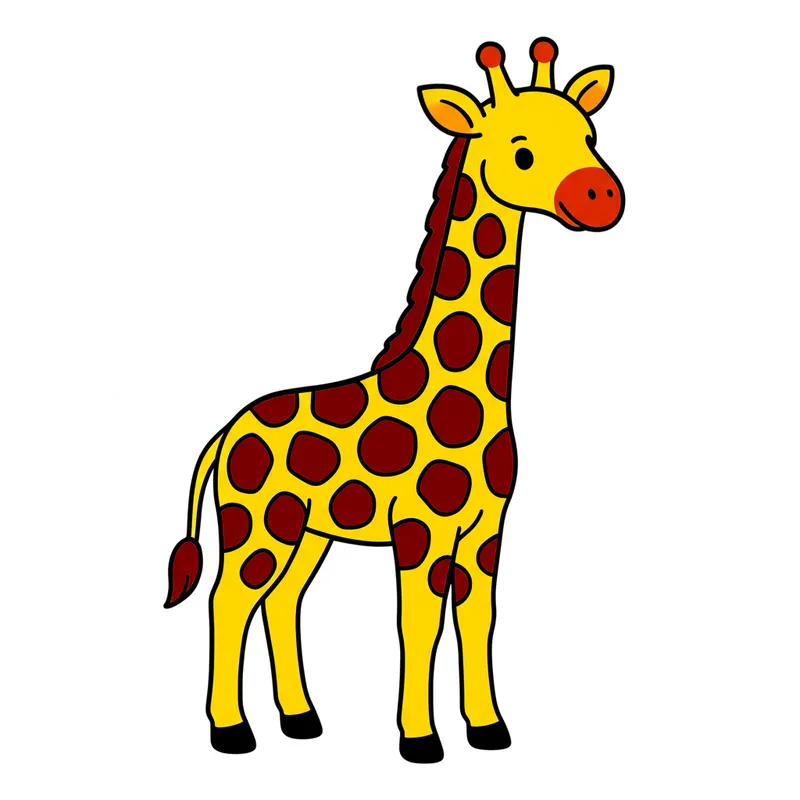 Adorable Giraffe Coloring Page colored reference
