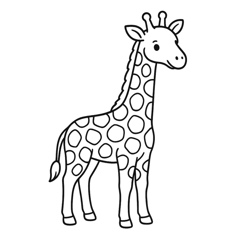 Adorable Giraffe Coloring Page coloring page