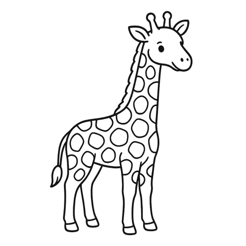Adorable Giraffe Coloring Page coloring page