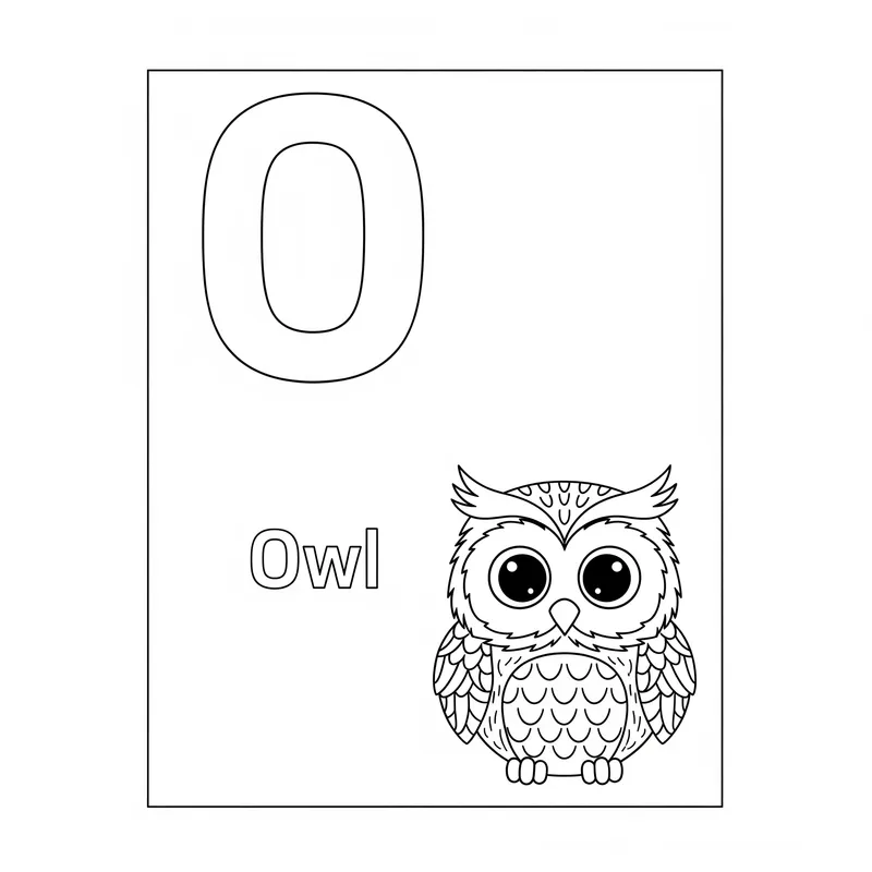 Alphabet Owl Coloring Adventure Coloring Page coloring page