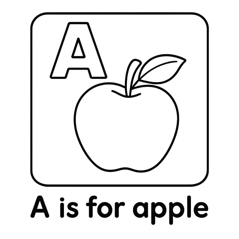 Amazing Apple Alphabet Adventure Coloring Page coloring page