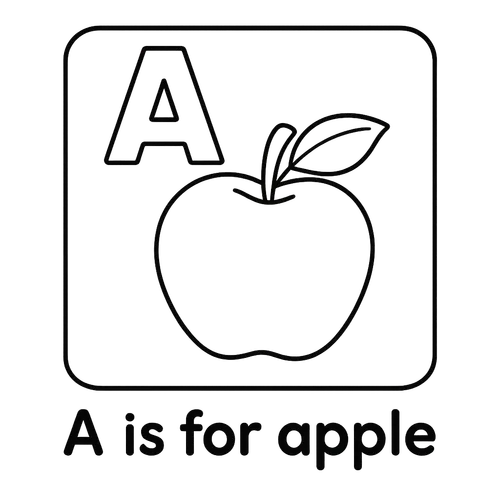 Amazing Apple Alphabet Adventure Coloring Page coloring page
