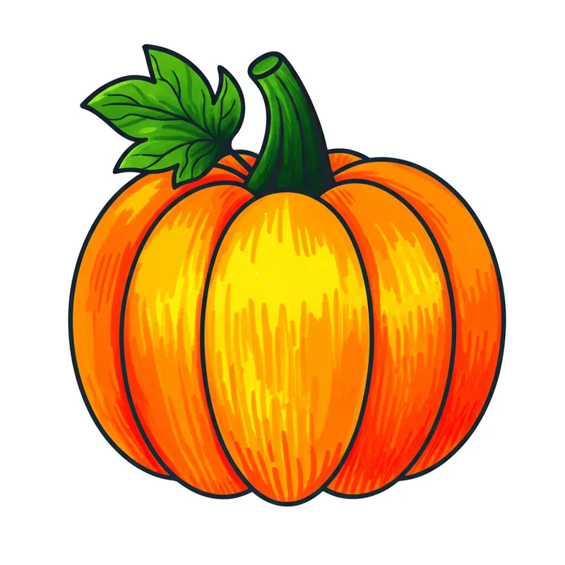 Autumn Pumpkin Delight Coloring Page colored reference